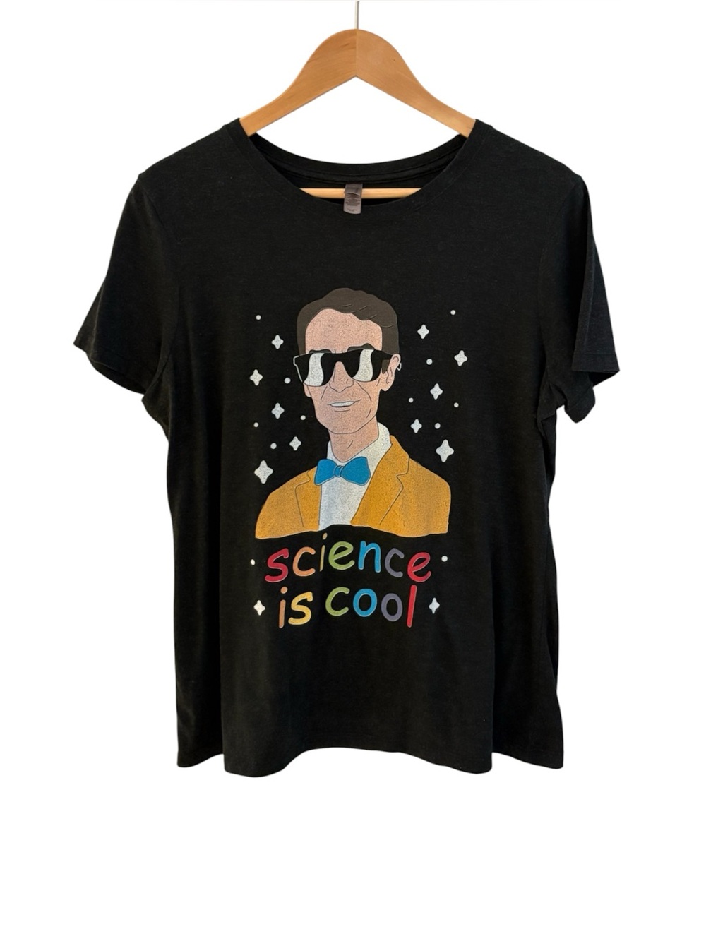 Bill Nye “Science is Cool” Graphic T-Shirt women’s size M; Youth XL